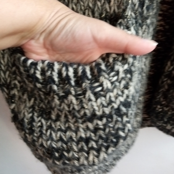 Roberto Collina  Black/White Merino Wool & Baby Camel Knit Midi Cardigan s Large - Picture 5 of 12